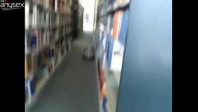 Frisky amateur girl flashes her titties in public library