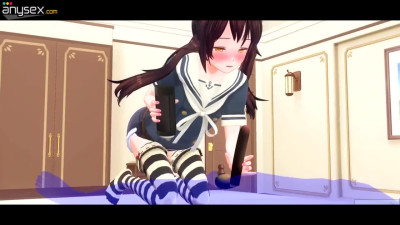 Japanese Hentai Girl shows perfect handjob with two toys [ASMR]