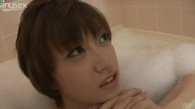 Neat nympho Akina Hara sucks her lover's dick masterfully while bathing