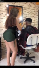 Guy came in for a haircut, but also got some ass