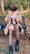 Chinese crossdresser masturbates in public - Solo