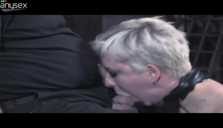 Short haired tied up blonde has to give solid deepthroat blowjob to big cock Free Porn Videos | ePornAny.