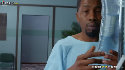 Sexy doctor Ashley Fires knows what to do with big boner of black patient