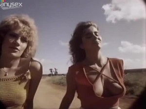 Beautiful vintage girls masturbate pussies in the back seat and then have sex fun on the grass