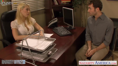 One guy fucks two office chicks Kagney Linn Karter and Shawna Lenee