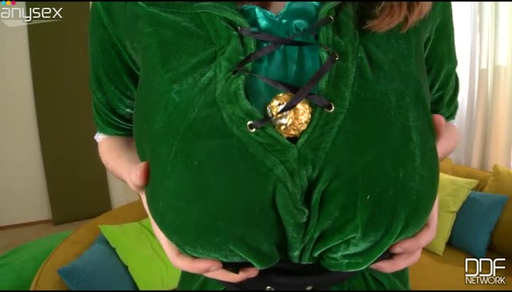 Lucie Wilde in green witch outfit shows off her impressive big boobs Free Porn Videos | ePornAny.