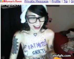 Dirty minded emo teen in glasses is a webcam addicted bitch