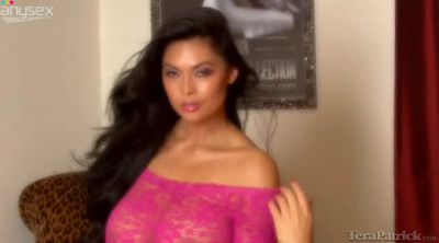 Curvy raven haired bombshell Tera Patrick  teases with her incredible curves