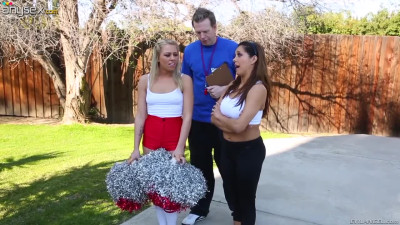 Wife invites pretty cheerleader Zoey Monroe for hardcore anal threesome