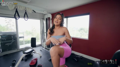 Mixed-race Asian babe Kendra Spade is fucked hard after workout