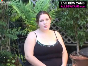 Horny brunette BBW strips and masturbates outdoor by the poolside