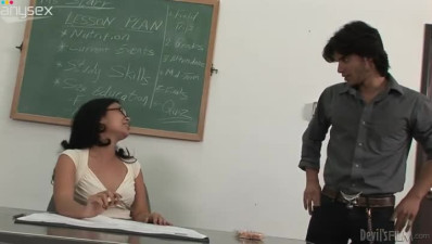 Bonerific Asian teacher is sucking cock of her student