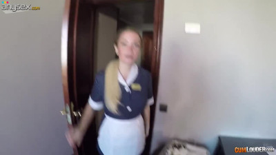 Excellent room service or unforgettable quickie with sexy maid in uniform