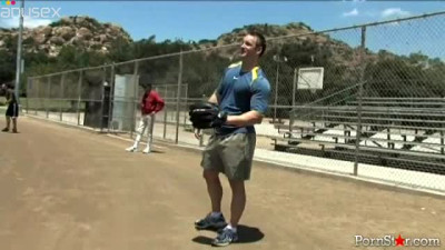 Female baseball team working out outdoor wearing sexy uniform