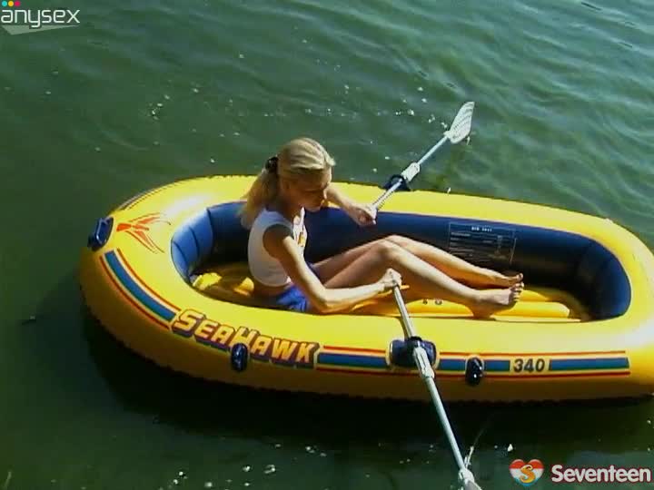 Slim blonde teen is masturbating her pussy in a boat Free Porn Videos | ePornAny.