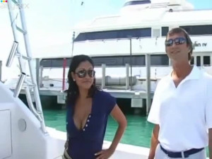 Jaw dropping Indian booty and busty gal Priya Rai shows sweet boobs on yacht