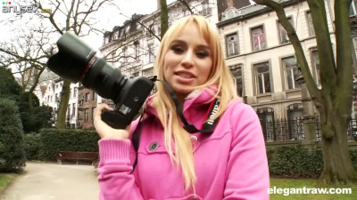 Naughty blond babe from the street Aleska Diamond is picked up and fucked by BBC