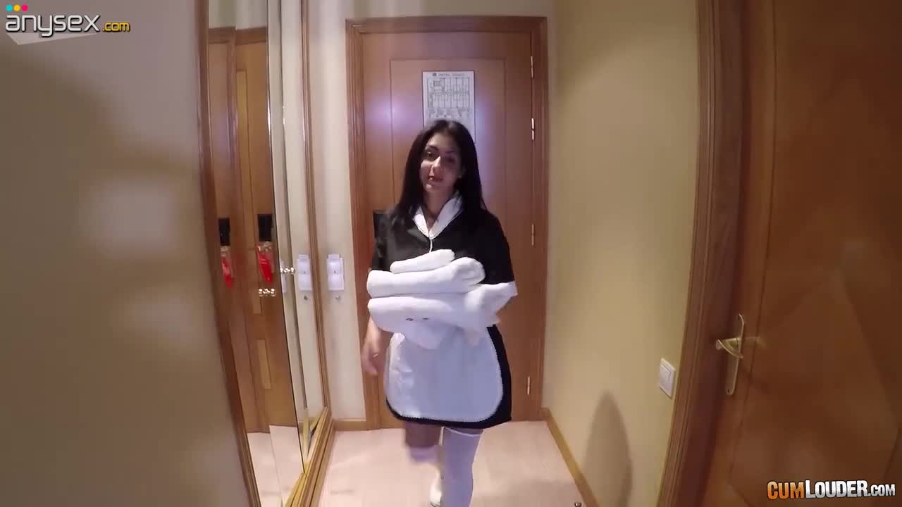 Nice Latin maid in uniform Aysha shows tits and gives a blowjob for cash Free Porn Videos | ePornAny.