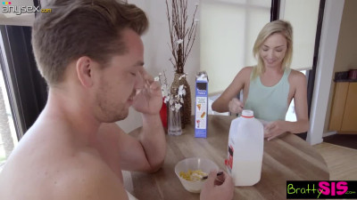 Step siblings play dirty games and enjoy sneaky sex around the house