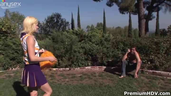 Hussy cheerleader Ally Ann is making love on the lawn Free Porn Videos | ePornAny.