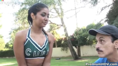 Hot cheerleader Ruby Rayes gets her pussy worked over hard