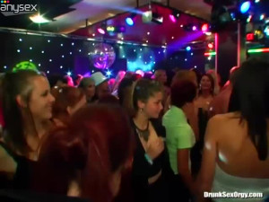 A bunch of slutty hoes are enjoying passionate male striptease show