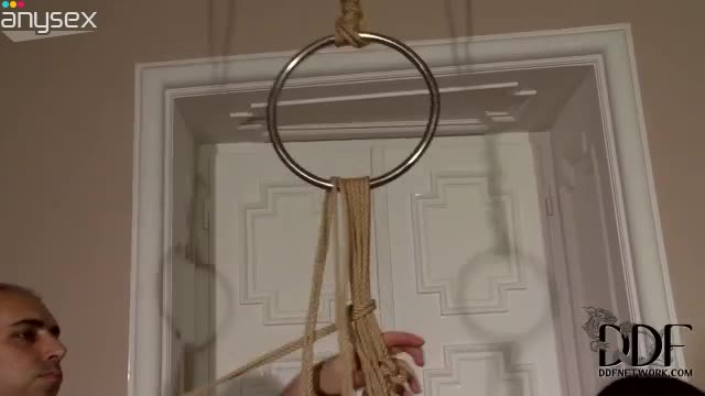 Kinky girl is hogtied and hanged down the ceiling Free Porn Videos | ePornAny.