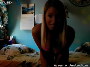 Stunning blonde babe is masturbating on webcam