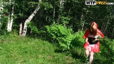 Horn-mad Red Riding Hood gonna be fucked right in the woods