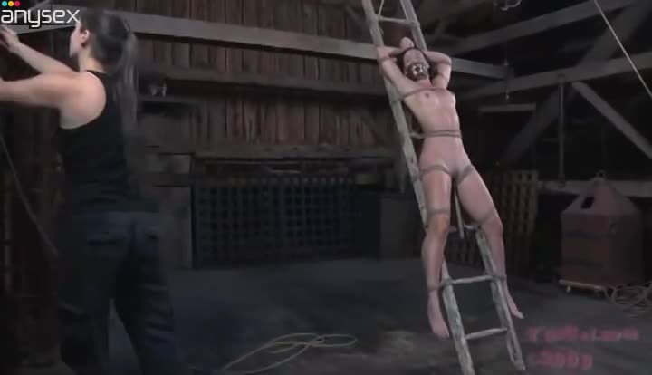 Wooden ladder is used as a torture device to satisfy one wicked slut Free Porn Videos | ePornAny.