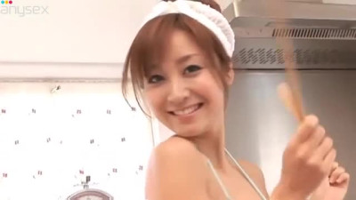 Hot  nude cooker Aya Kiguchi does her best in the kitchen