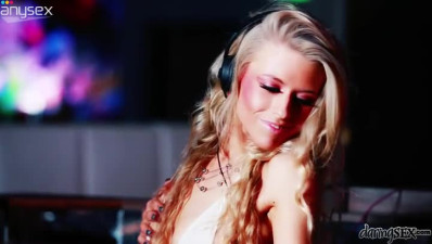 Nude and Sextractive dj Michelle Moist blows cock on a dance floor