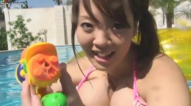 Chubby and busty Japanese gal Hitomi Tanaka has fun with water pistols Free Porn Videos | ePornAny.