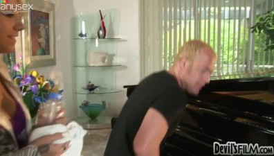 Hot blonde Tessa Taylor getting fucked on the piano