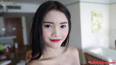 Sexy Thai shemale in leather dress Ice is fucked by horny foreigner