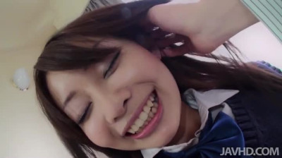 Stunning college girl Sakura Anna gives a head on POV video