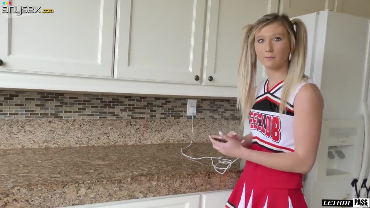 Pretty teen in cheerleader uniform April Aniston gets a mouthful of cum Free Porn Videos | ePornAny.