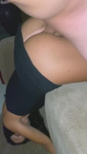 Jizzed on my latina stepsister's ass after a raw quickie with panties aside