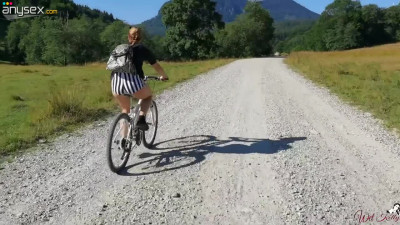 Their cycling turned into a nasty fuck somewhere in a forest