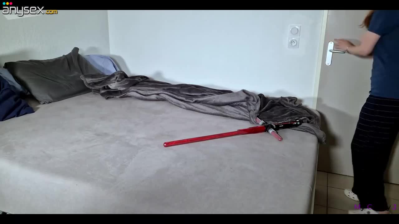 Lightsaber set to pleasure - the roommate gets fucked with a sword toy Free Porn Videos | ePornAny.