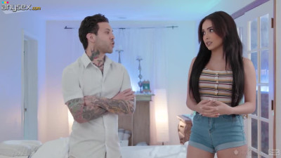 Tattooed massage boy enjoys fucking captivating client Aaliyah Hadid