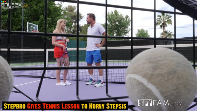 Johnny Castle teaches stepsister Serena Avery play tennis and suck big penis