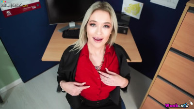 Sexy secretary Lilahgives her head and takes cumshots on tits