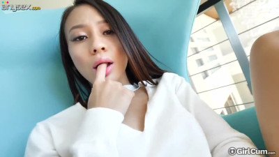 Slim Asian chick Jasmine Grey tries to cope with a massive hard penis