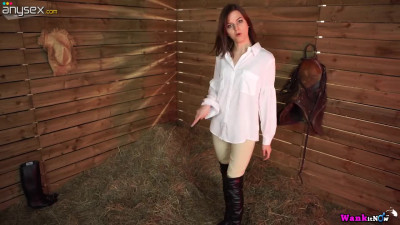 Country chick April O shows her pussy and hard perky nipples