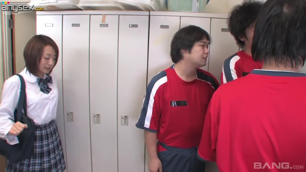 Three students fuck face of pretty hot Japanese teen Yuu Shilaishi in the locker room Free Porn Videos | ePornAny.