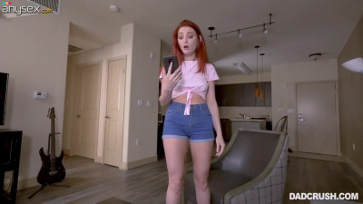 Blue eyed red haired stepdaughter Lacy Lennon worships stepdad's dick