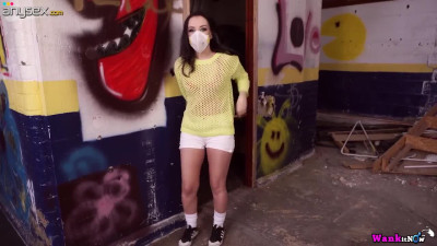 Graffiti chick Faye is masturbating her nasty and insatiable pussy