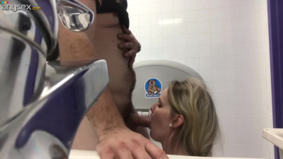 Blonde MILF Gets A Cum-filled Mouth After a Hardcore Face-And-Pussy Fuck In the Public Toilet