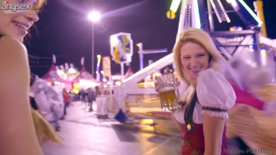 Oktoberfest ends up with crazy sex with two naughty busty chicks